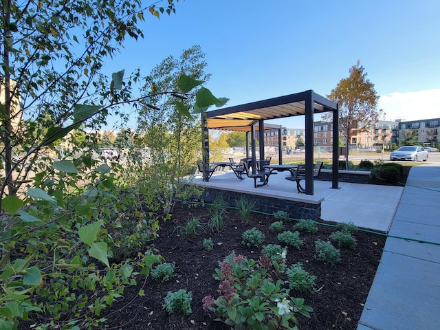 view of community featuring a patio area