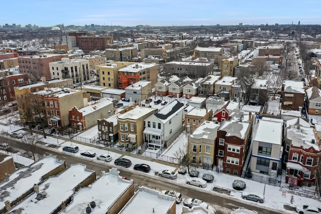 view of snowy aerial view