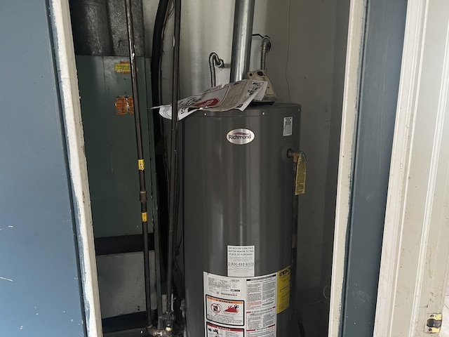 utilities featuring gas water heater