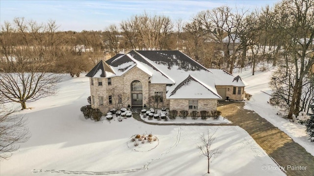 view of front of home featuring stone siding