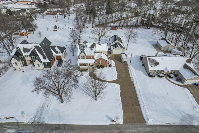 view of snowy aerial view