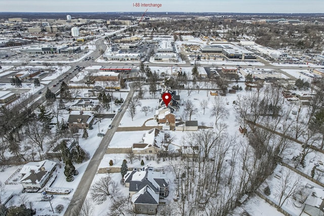 view of snowy aerial view