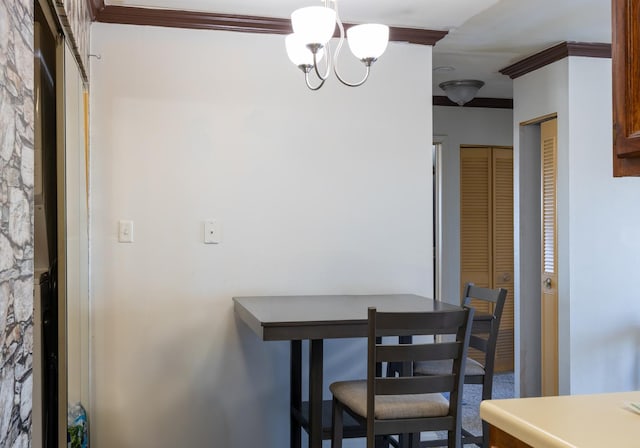 dining room featuring an inviting chandelier