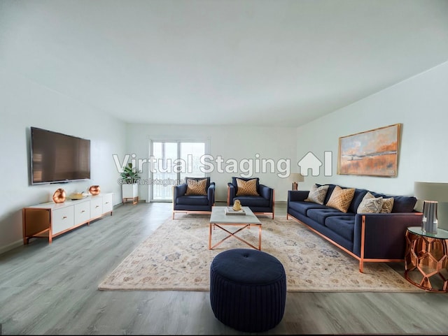 living room featuring wood-type flooring