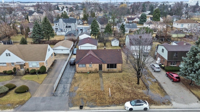 aerial view featuring a residential view