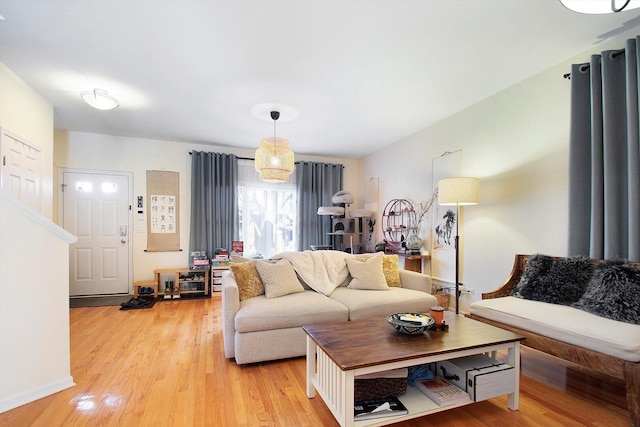 living room with light wood-style flooring