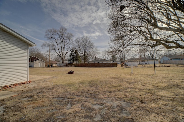 view of yard with fence