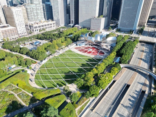 bird's eye view with a view of city