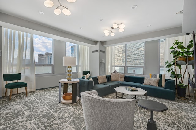 701 S Wells St Unit 3105, Chicago, IL 60607 - living area featuring carpet flooring