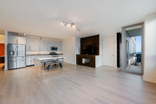 701 S Wells St Unit 3105, Chicago, IL 60607 - living room featuring track lighting and light wood-type flooring