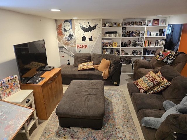 2320 W Addison St, Chicago, IL 60618 - living room featuring light tile patterned floors