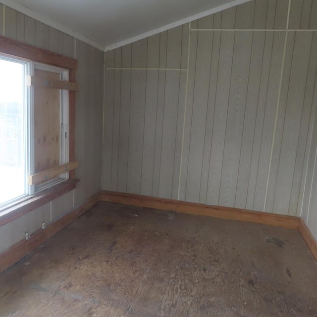 spare room featuring ornamental molding