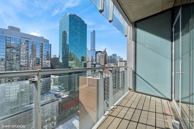 balcony with a city view