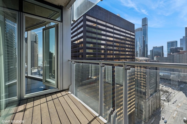 balcony with a city view