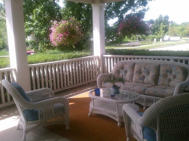 exterior space with outdoor lounge area