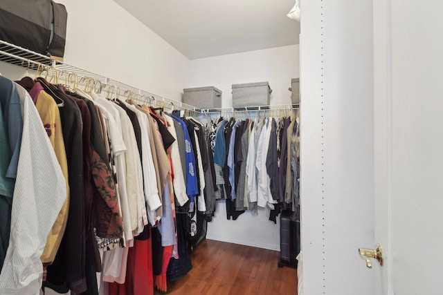 spacious closet with wood finished floors