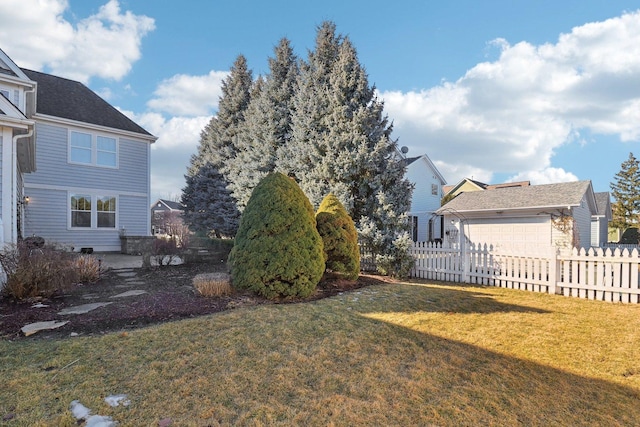 view of yard with fence