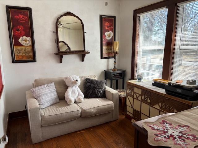 living area with wood finished floors