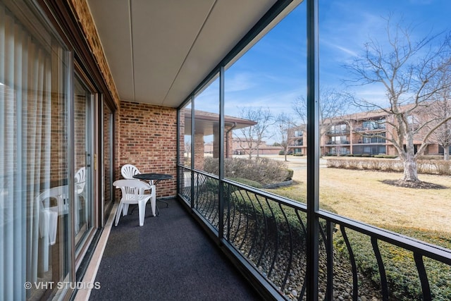 view of unfurnished sunroom