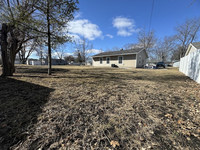 view of yard featuring fence