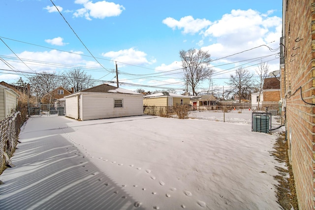 view of yard with a residential view and fence