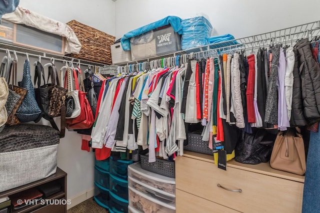 view of walk in closet