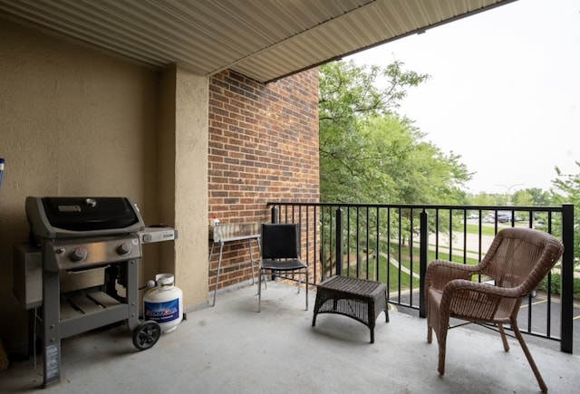 balcony featuring area for grilling