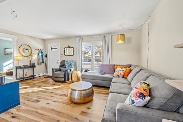 living room featuring wood-type flooring