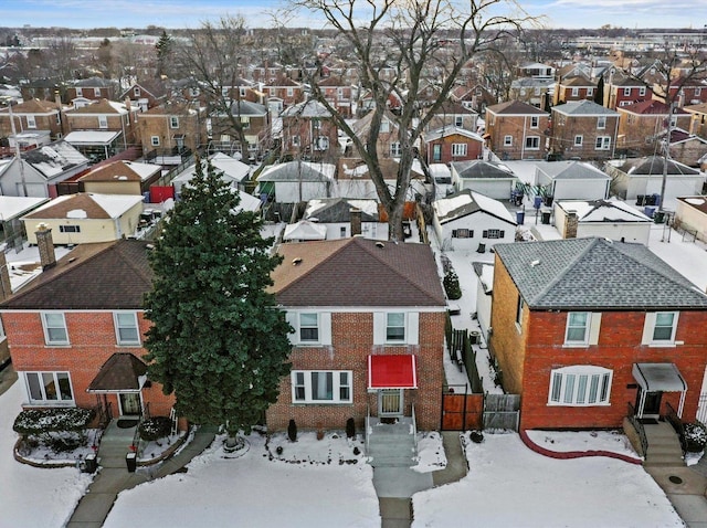 view of snowy aerial view