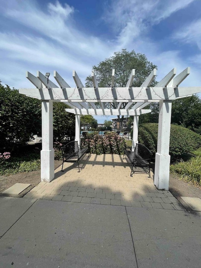 view of patio / terrace with a pergola