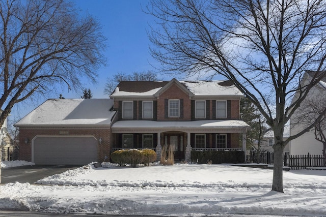 view of snowy property