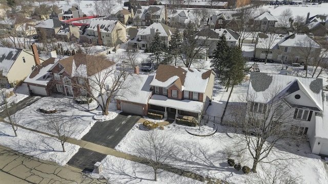 view of snowy aerial view