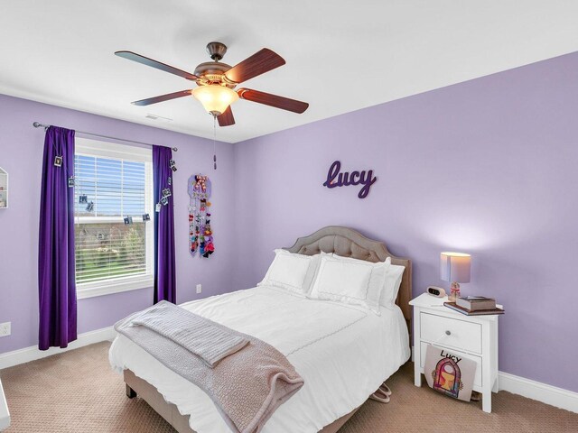 5 Fieldcrest Dr, Monticello, IL 61856 - carpeted bedroom featuring baseboards and a ceiling fan