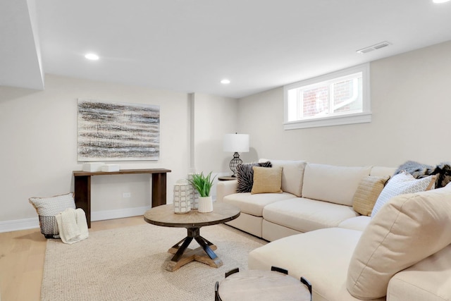 living room featuring wood-type flooring