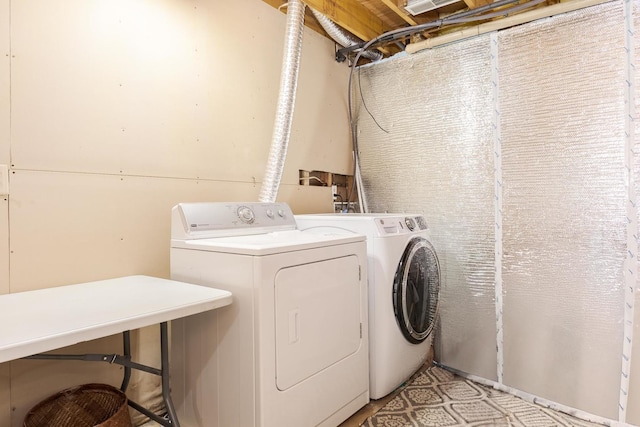 laundry room featuring laundry area and washing machine and clothes dryer