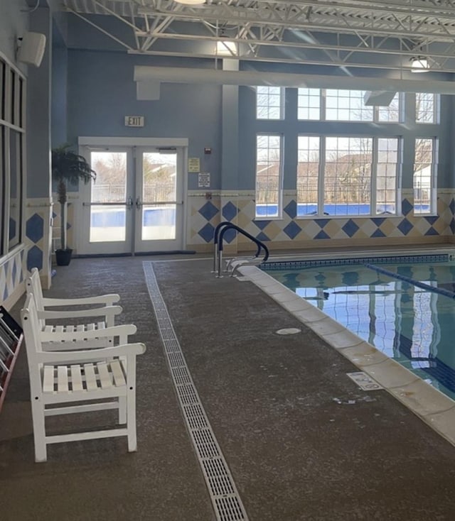 community pool with french doors