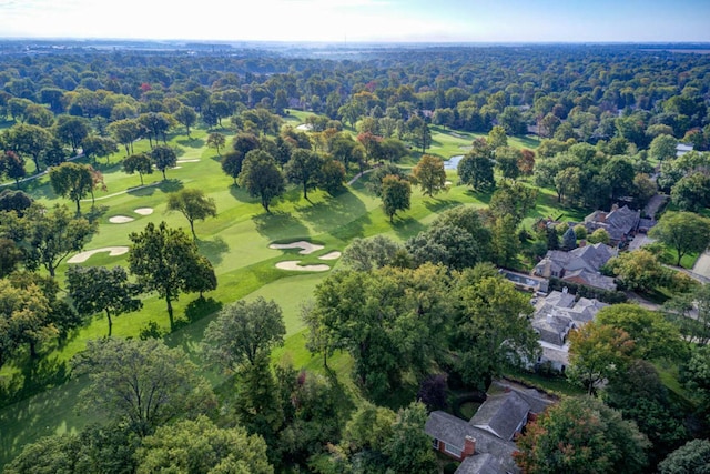 drone / aerial view with golf course view