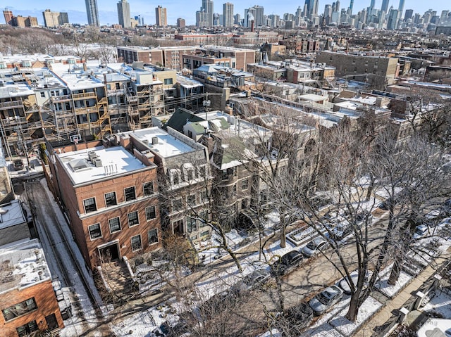 aerial view with a view of city