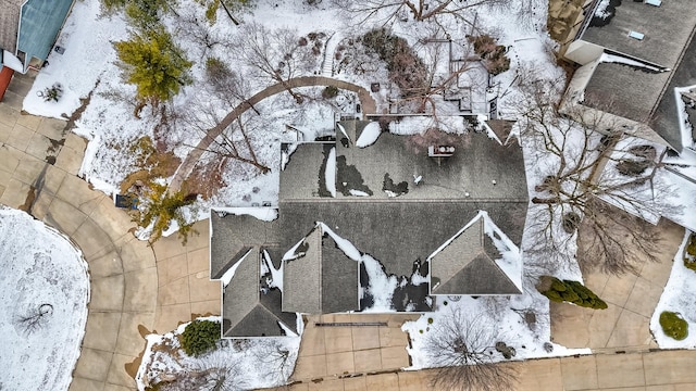 view of snowy aerial view