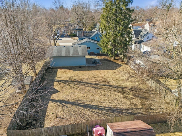 aerial view with a residential view