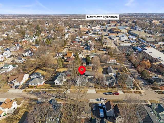 aerial view with a residential view