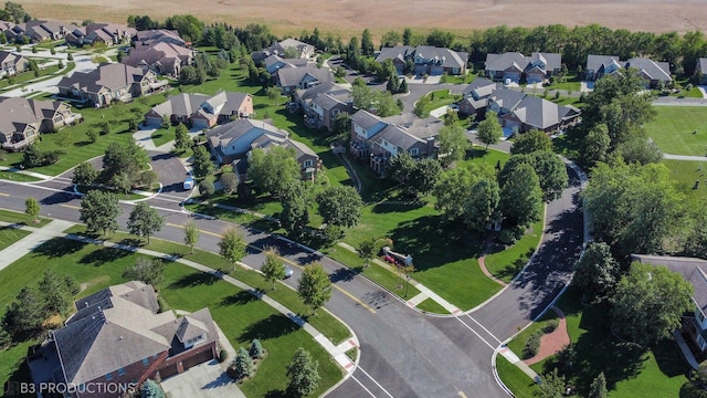 bird's eye view with a residential view