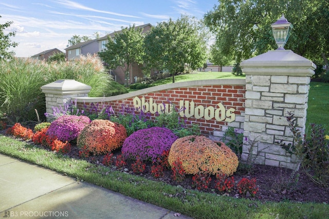 view of community sign