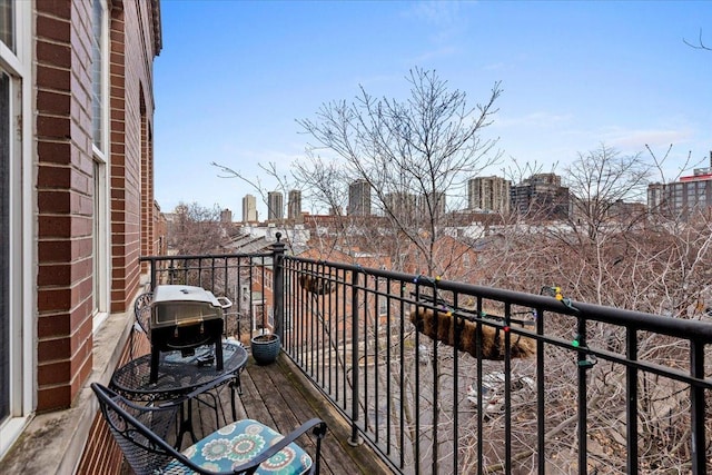 balcony with a city view