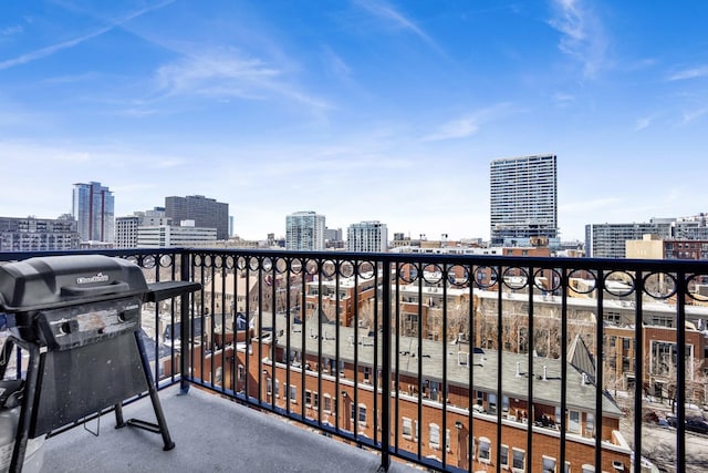 balcony featuring a view of city and grilling area