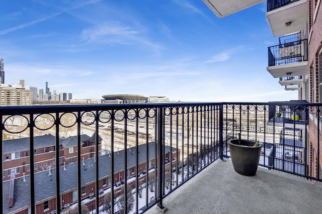 balcony featuring a view of city