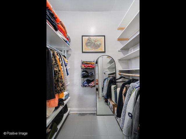 view of walk in closet