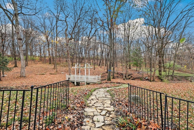 view of yard featuring fence