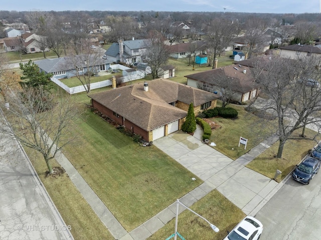 bird's eye view featuring a residential view