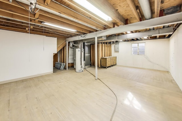 6 Robin Hood Ct, Lincolnshire, IL 60069 - basement with water heater and wood finished floors